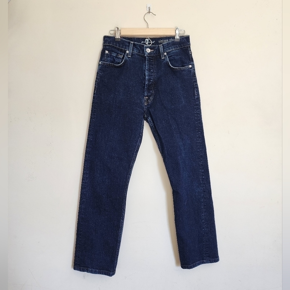 7 For All Mankind Vintage Straight Hidden Button Fly High-Rise Jeans size 30